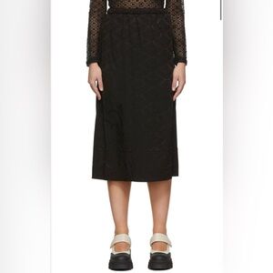 Ganni Black Naia Midi Skirt